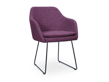PREMIERE SLED - Sled base fabric chair with armrests by 5A Design - view 2